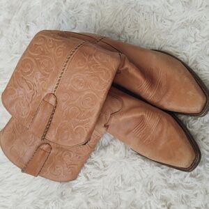 Crush by Durango vintage creamy leather women boots size 9m usa